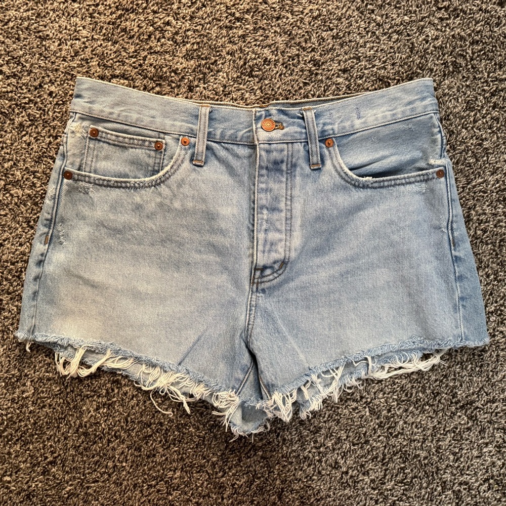 Madewell Relaxed Denim Shorts, light wash, size 29